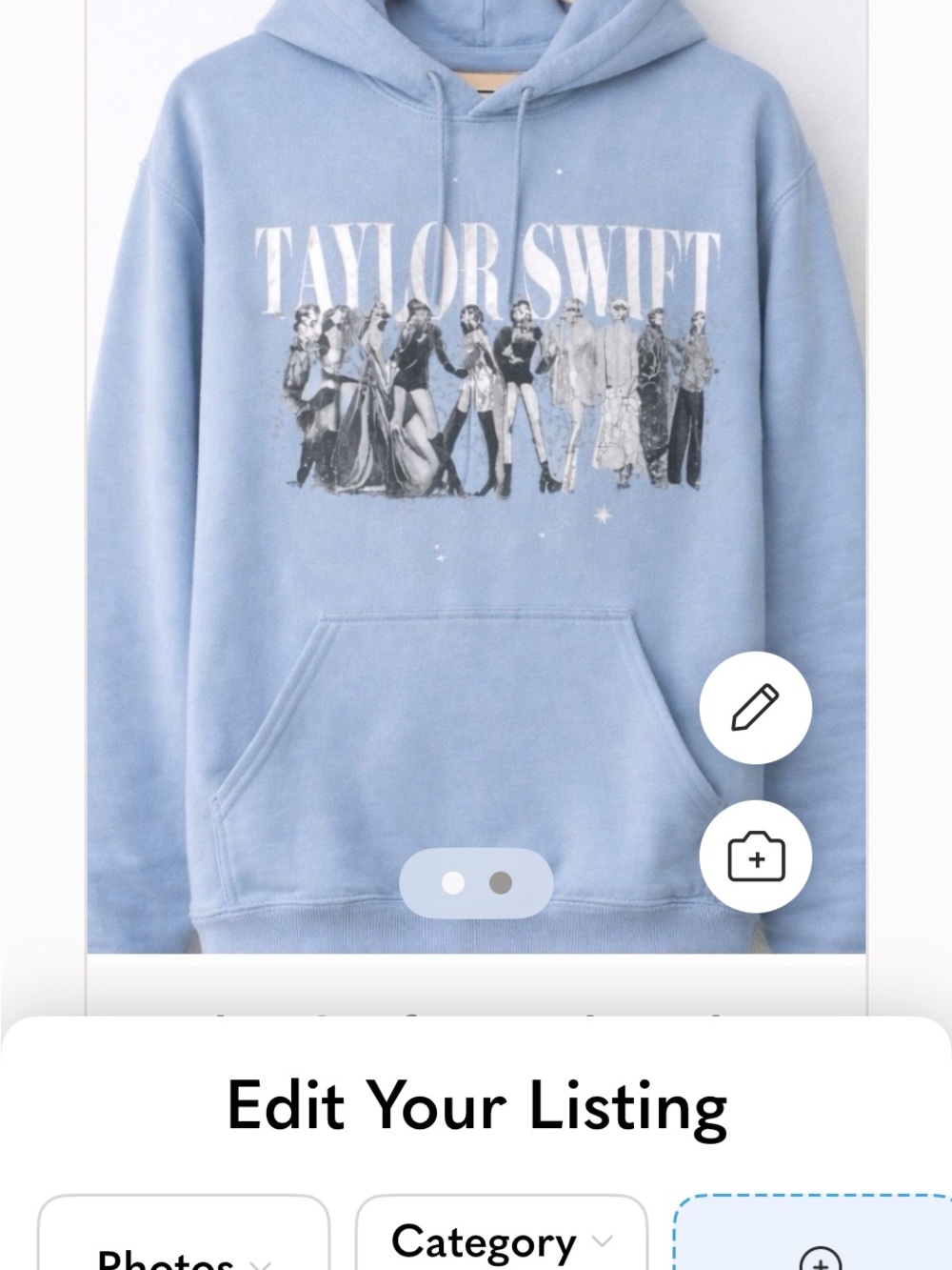 Taylor Swift Light Blue Graphic Hoodie